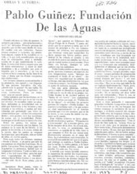 Pablo Guíñez: fundación de las aguas