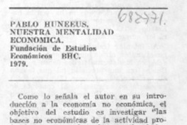 Nuestra mentalidad económica