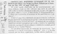 Crónica del marxismo leninismo en el gobierno de Chile.