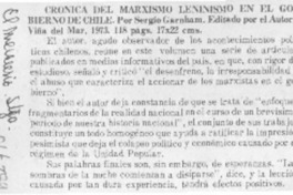 Crónica del marxismo leninismo en el gobierno de Chile.