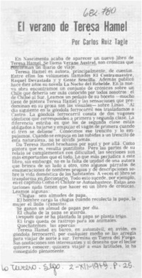 El verano de Teresa Hamel