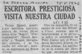 Escritora prestigiosa visita nuestra ciudad.