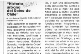 "Historia urbana del reino de Chile".
