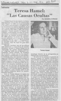 Teresa Hamel, "las causas ocultas"