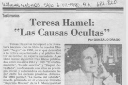 Teresa Hamel, "las causas ocultas"