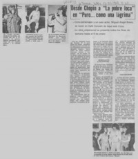 Desde chopin a "La pobre loca" en "Puro-- como una lágrima".