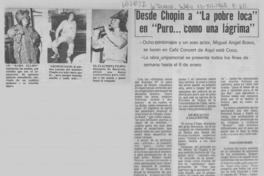 Desde chopin a "La pobre loca" en "Puro-- como una lágrima".