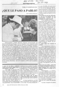 Que le pasó Pablo? : [Entrevista]