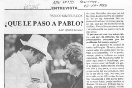 Que le pasó Pablo? : [Entrevista]