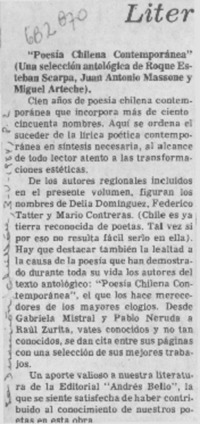 Poesía chilena contemporánea.
