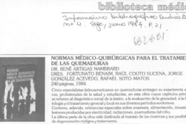 Normas médico-quirúrgicas para el tratamiento de las quemaduras.