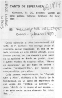 Canto de esperanza.