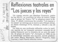 Reflexiones teatrales en "Los jueces y los reyes".