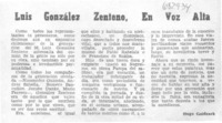 Luis González Zenteno, en voz alta