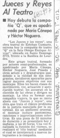 Jueces y reyes al teatro.