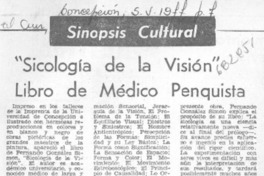 "Sicología de la visión" libro de médico penquista.