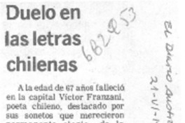 Duelo en las letras chilenas.