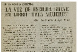 La Voz de Escilda Greve en libro "Tres mujeres"