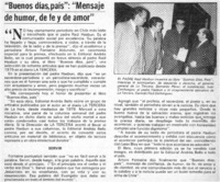 Buenos días, país": "mensaje de humor, de fe y de amor".