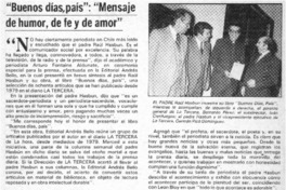 Buenos días, país": "mensaje de humor, de fe y de amor".