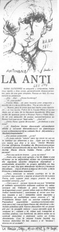 La anti : [entrevista]