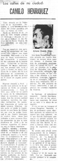 Las Calles de mi ciudad: Camilo Henríquez