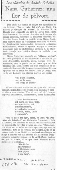 Nana Gutiérrez: una flor de pólvora