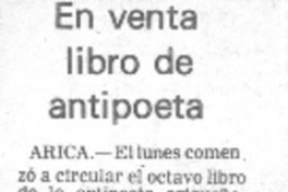 En venta libro de antipoeta.