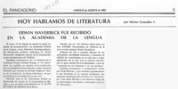Erwin Haverbeck fue recibido en la Academia de la Lengua