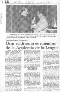 Otro valdiviano es miembro de la Academia de la Lengua.