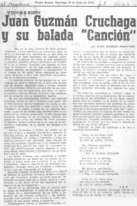 Juan Guzmán Cruchaga y su balada "Canción"
