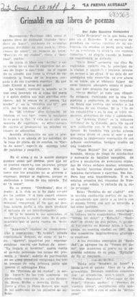 Grimaldi en sus libros de poemas