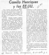 Camilo Henríquez y los EE.UU.