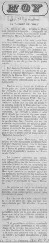 La "Aurora de Chile".