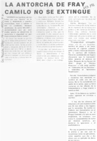 La Antorcha de Fray Camilo no se extingue.