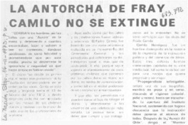 La Antorcha de Fray Camilo no se extingue.