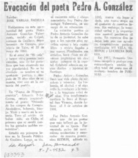 Evocación del poeta Pedro A. González