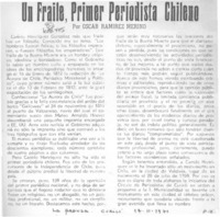 Un fraile, primer periodista chileno