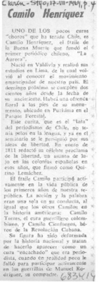 Camilo Henríquez.
