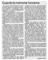 Cuando la memoria funciona