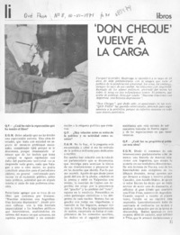 "Don cheque" vuelve a la carga : [entrevista]