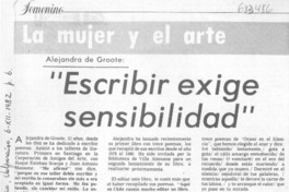 "Escribir exige sensibilidad".