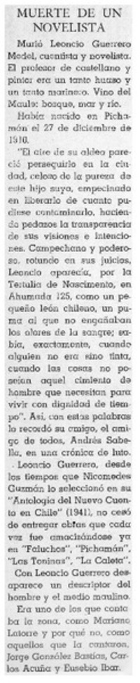 Muerte de un novelista.