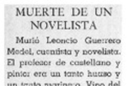 Muerte de un novelista.
