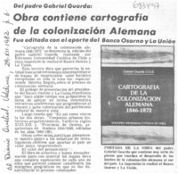 Obra contiene cartografía de la colonización alemana.