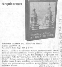 Historia urbana del reino de Chile.
