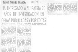 Ha entregado a su patria 20 años de investigación en obras publicadas y por editar.