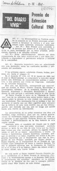 Premio de extensión cultural 1969