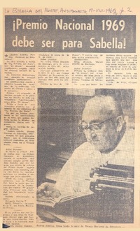 Premio Nacional 1969 debe ser para Sabella!