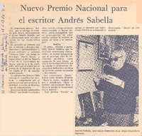 Nuevo Premio Nacional para el escritor Andrés Sabella.